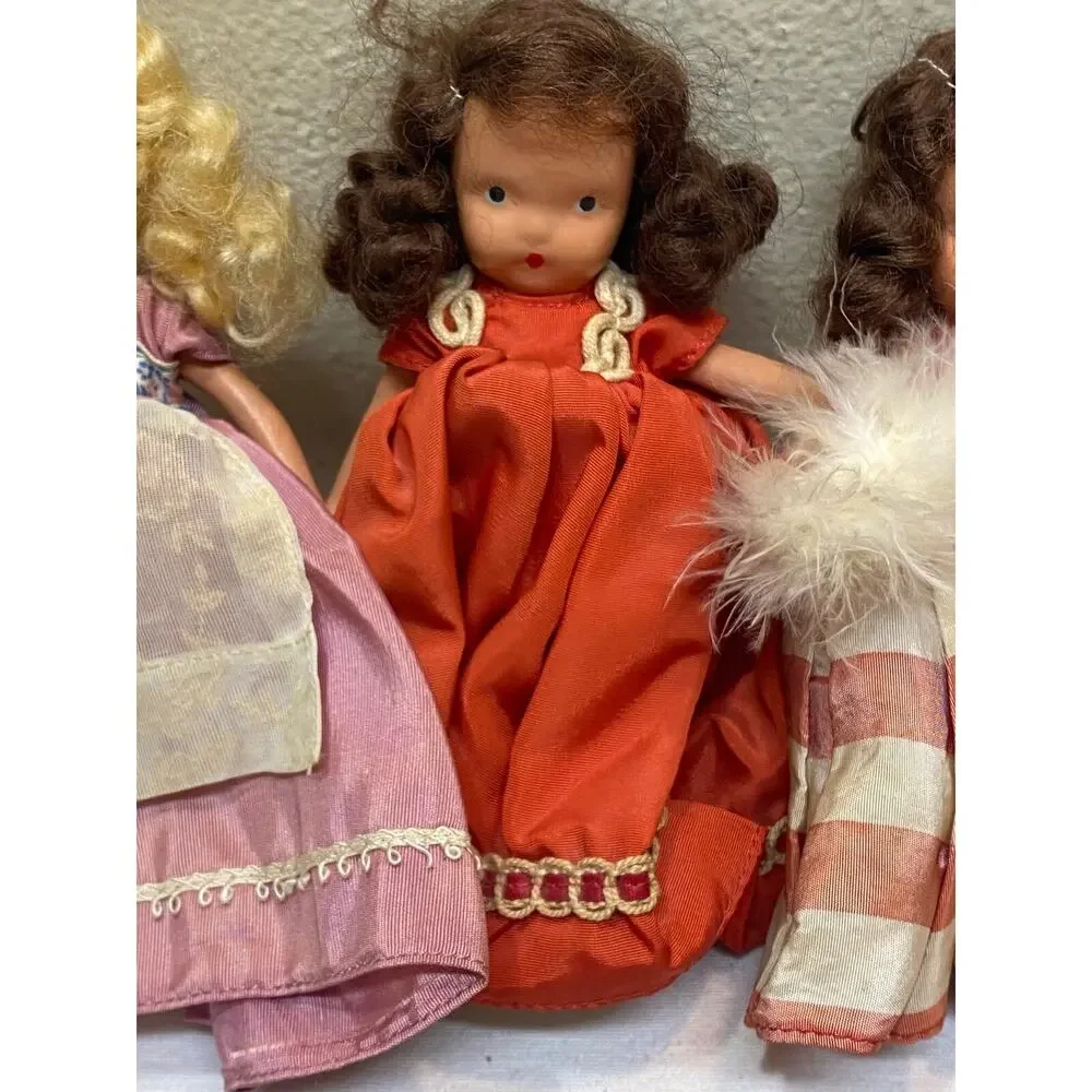 8 Vintage Lot 1940’s 50s Nancy Ann Storybook Dolls Bisque Hard Plastic
